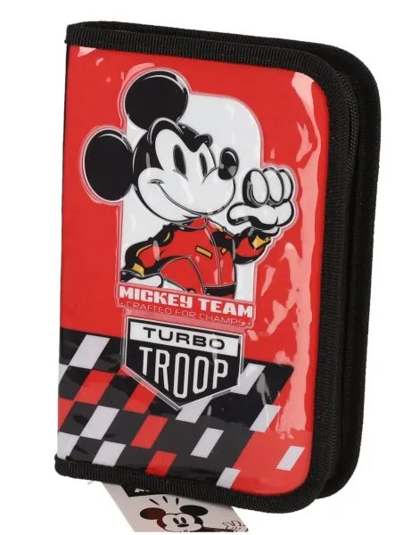 Penar 3D Mickey Mouse Rosu cu 1 Fermoar si 2 Extensii Neechipat Disney pentru Scoala